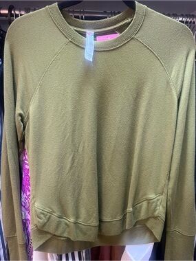 Athleta Olive Green Women's Crewneck Sweatshirt